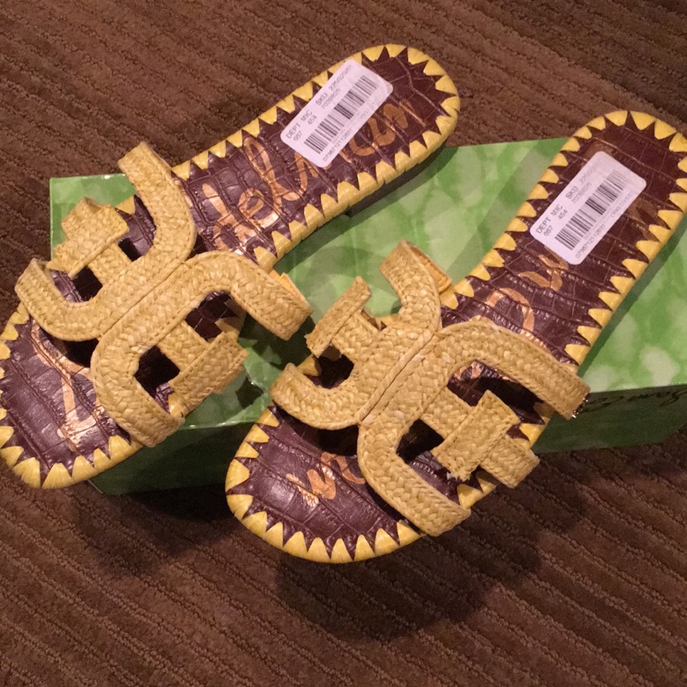 Sam Edelman Becky lemon raffia sandal